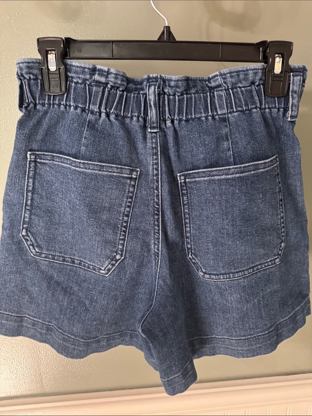 J. Crew Mid-Blue Paperbag Waist Denim Shorts - Picture 4 of 5